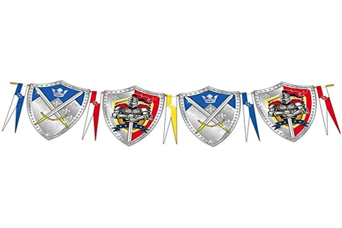 Knights Party Bunting Shields 6 metres Long