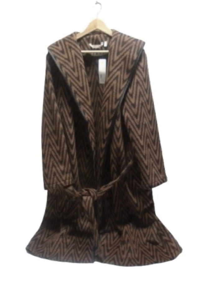 SOFT SURROUNDINGS Chamonix Black/Brown Chevron Fleece Coat—Size 1X (18/20)—NWT - Image 2 of 4