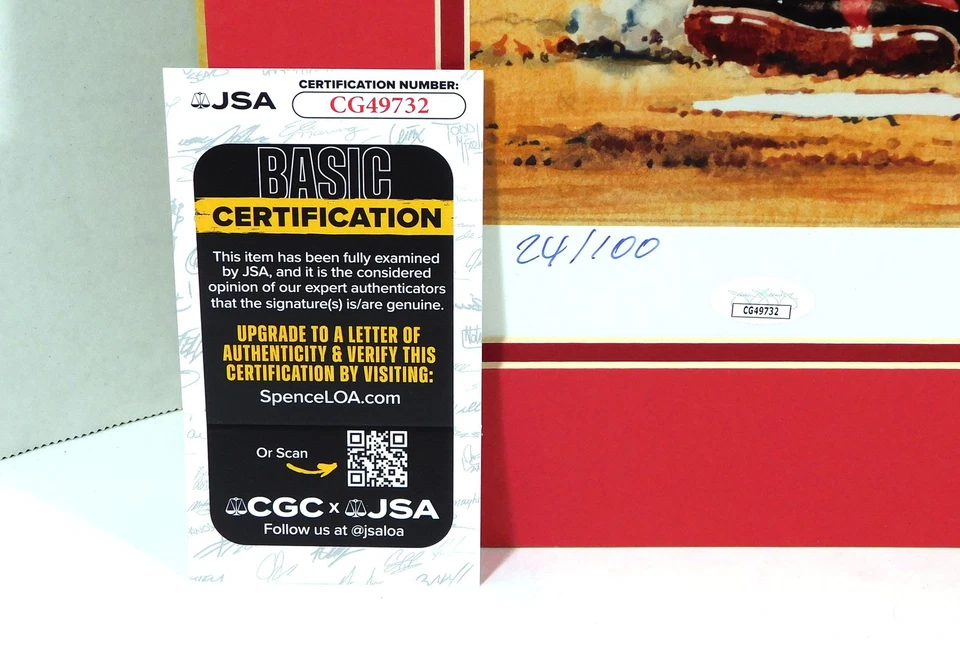 Pete Rose Signed 16 x 20 Color Matted Lithograph Reds JSA Auto - Image 4 of 4