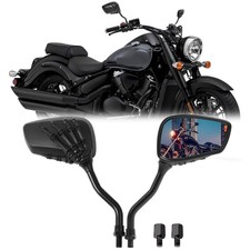 Skull Skeleton Rearview Side Mirrors 8mm/10mm For Moped Scooter Chopper Bobber