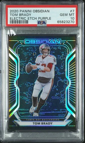 2020 Panini Obsidian - Tom Brady #7 Electric Etch Purple /100 PSA 10