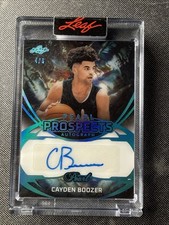 CAYDEN BOOZER 2025 LEAF PEARL  PROSPECTS AUTO RC #4/6 DUKE BLUE DEVILS