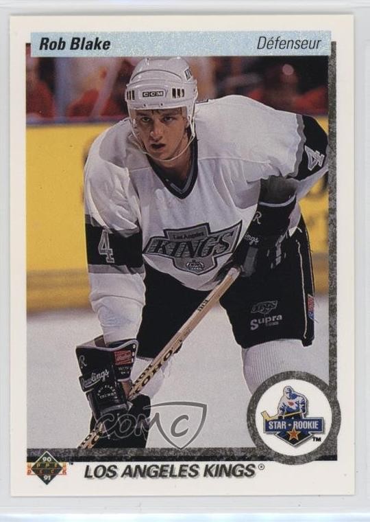 1990-91 Upper Deck Star Rookie French Rob Blake #45 Rookie RC HOF 0x3f