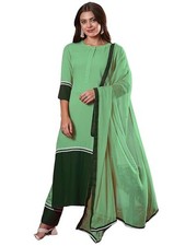 Women's Rayon Viscose Straight Solid Kurta with Pant  Dupatta