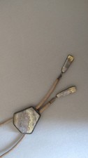 Vintage Bolo Tie Kordelkrawatte Sterling Silber Achat sign. J. A. HOULIHAN Agate
