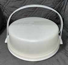 Tupperware Pie Cake Keeper Carrier 719-4 Speckled Gray Lid  Handle
