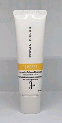 Rodan + Fields Reverse Brightening Defense Fluid Lotion Step 3 AM SPF 50 New