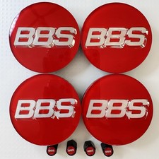 4pc 3d Silver Red Bbs 70mm Center Caps 56.24.120 4pc Black Valve Caps -mb