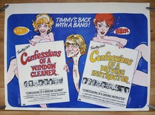 CONFESSIONS OF A WINDOW CLEANER/DRIVING INSTRUCTOR rare ROLLED orig quad poster