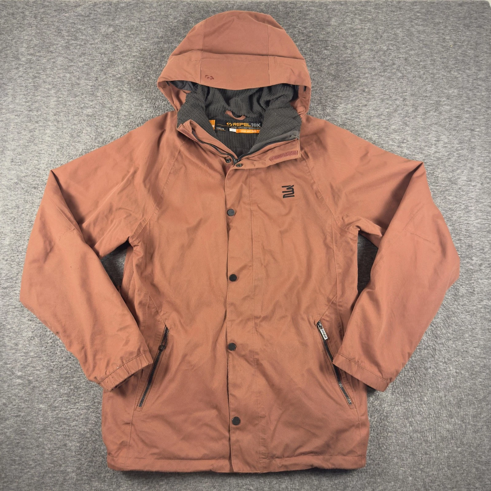 ThirtyTwo Reserve Jacket Mens Large Brown Repel 10K Hooded Ski Snowboard