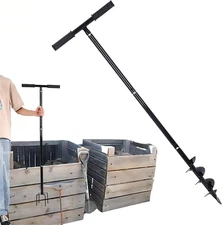 Compost Stirring Tool 45.6 Inch Compost Turning Tool Outdoor Manual Composting B