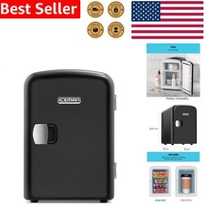 Iceman Mini Portable Fridge 4L Black Cools Heats Skincare Snacks Travel 120V