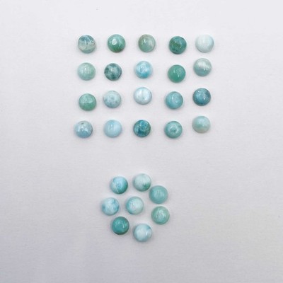 Natural Larimar Round Cabochon Loose Gemstone Lot 88 Pcs 6 MM 100 CT