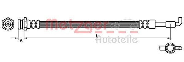 Bremsschlauch Metzger Autoteile 4110880 FüR Mazda Sport GH MZR Ghefp GH10F Ghefs-image