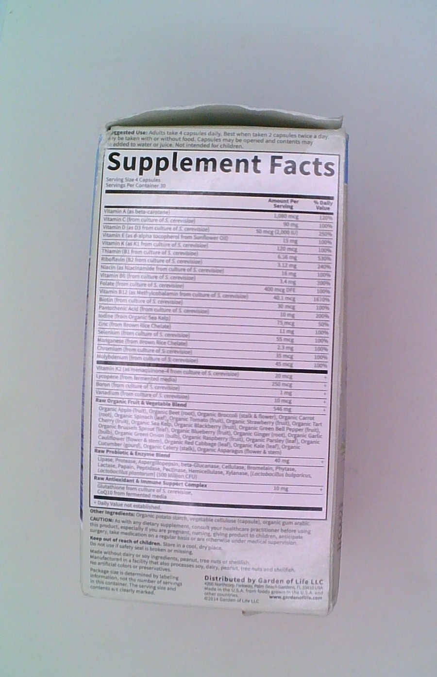 Garden of Life Vitamin Code 50 & Wiser Men Multivitamin 120ct 02/26