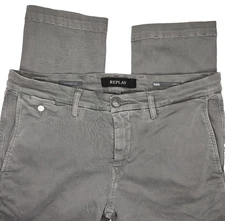 Replay Hyperflex Jeans Mens 31x30 Gray Regular Fit Tapered Benni Stretch