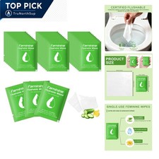 50 Feminine Flushable Wipes Travel Pack Cucumber Sensitive Skin Individually ...