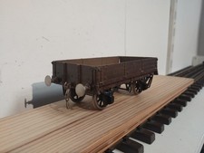 O Gauge Pre Built White Metal 3 Plank Open Wagon, Unboxed.