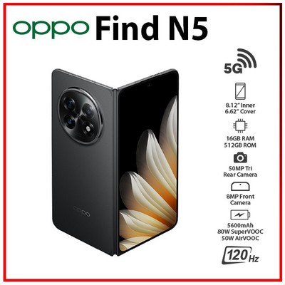 OPPO Find N5 5G 16GB+512GB BLACK Unlocked Dual SIM Global Android Cell Phone