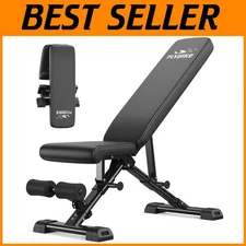 Heavy-Duty Adjustable Weight Bench - 144 Positions, Foldable