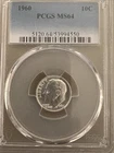 1960 10C PCGS MS64 US Roosevelt Dime 90% Silver
