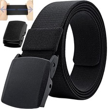 Men's Adjustable Tactical Belt, TSA Approved Metal-Free Elastic Stretch Belt