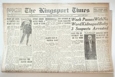 Vintage Kingsport Times March 8 1932 Lindbergh Kidnapping 3 Suspects Arrested