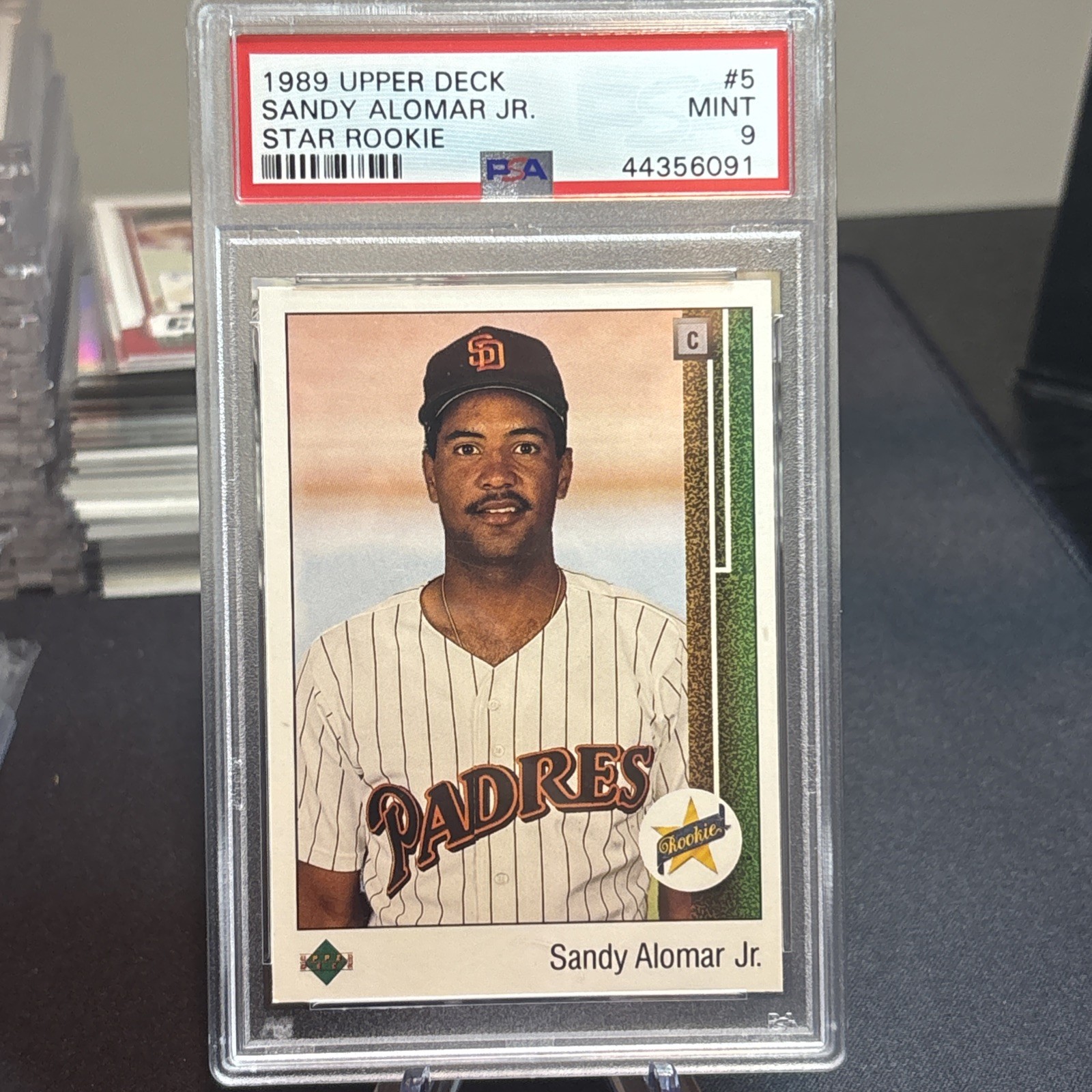 1989 Upper Deck Star Rookie Sandy Alomar Jr. 5 RC Indians Guardians PSA 9 Padres