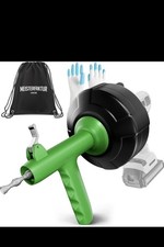 Drain Auger Drum Plumbing Drain Snake Clog Remover Manual or Drill 7.6M 25ft 