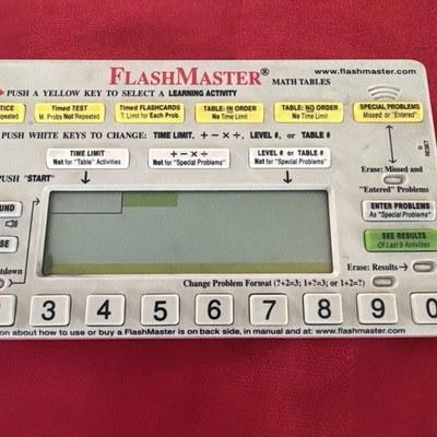 FlashMaster Math Tables Electronic Learning Tool Model MT1A - Tested & Working