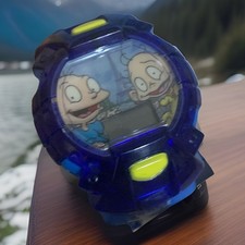 Vintage Rugrats In Paris Blue Toy Watch 9.5" Tommy and Dil - 2000 Burger King