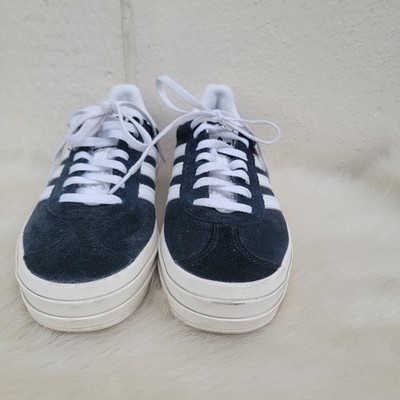 Adidas Originals Gazelle Bold Core Black White Womens Size 5 Platform Sneakers