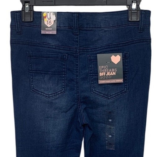 NWT New Epic Threads Girls Size 16 Cotton Blend Skinny Denim Blue Jeans - Picture 4 of 5