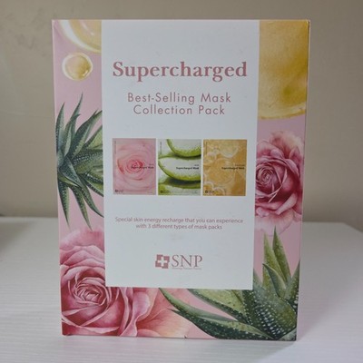 SNP Supercharged Face Mask Set of 4-Collagen 4-Aloe 4-Rose Face mask collection