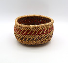 Native American Basket Hualapi Split Willow Twined Red Aniline Dye 6" W  LZB7 — photo 3