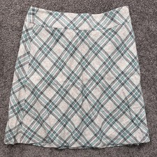 Womens 10 Talbots Pencil Skirt Plaid Blue Lined Side Zip Lined School Preppy