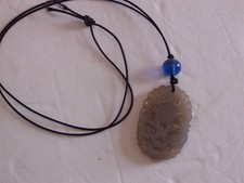 ANTIQUE 1930s LAVENDER JADE PENDANT 1-3/4 X 1-1/4