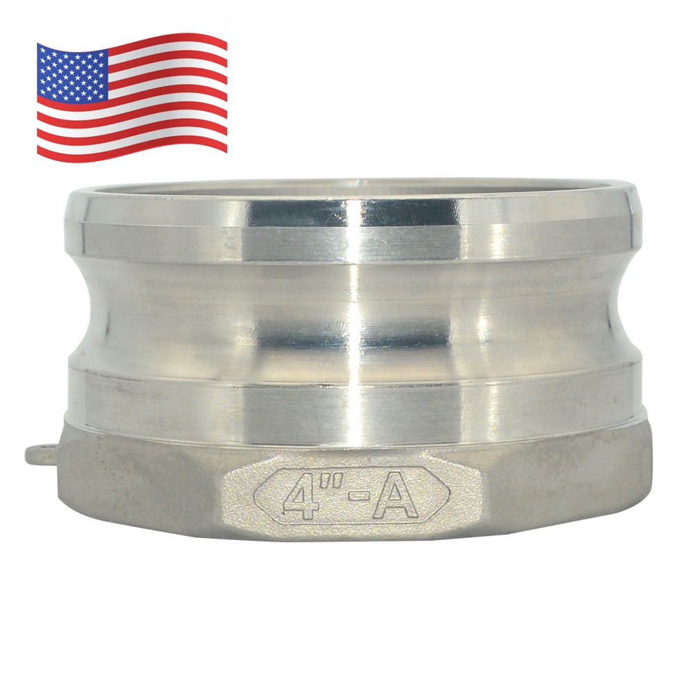 4" 4 in Camlock type A male to NPT Female Adapter Stainless Steel 316 US STOCK