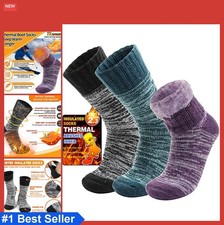 3 Pairs Thermal Socks Winter Warm Insulated Thick Boot Ski Cold Weather Women