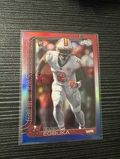 Emeka Egbuka RC - 2025 Topps Chrome Red White and Blue Refractor #312
