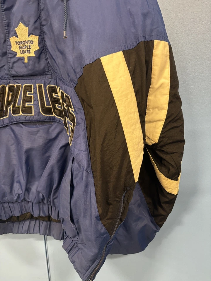 Chaqueta Pullover NHL Toronto Maple Leafs Vintage Rayas Starter Hombres Talla Grande Foto 4 de 4