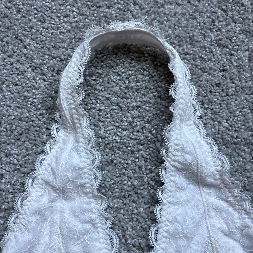 Gilly Hicks Bralette Size Small White Lace Halter Lightly Lined Wireless So Cute - Image 3 of 4