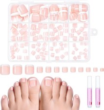 120pcs False Toenail Set, Full Cover Fake Toe Nails, Acrylic Toenals for Girls 