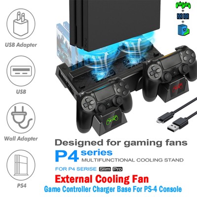 New External Cooling Fan Game Controller Charger Base For PS-4/Slim/Pro Console*