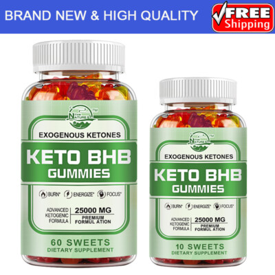 Qty10/60 Keto Diet Gummies 25000mg Weight Loss Fat Burner Dietary Supplement