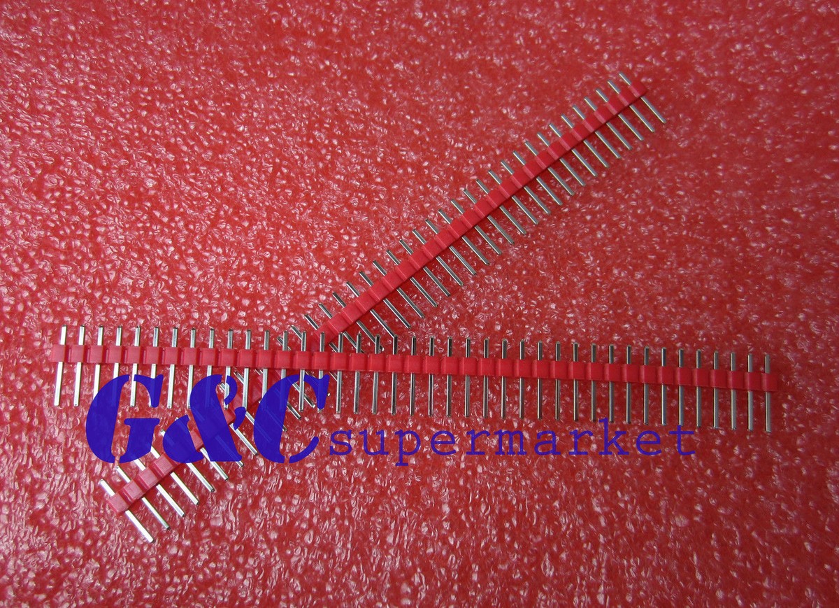 めん出品 5PCS NEW Red 2.54mm 40 Pin Male Single Row Pin Header Strip ZH1 | eBay