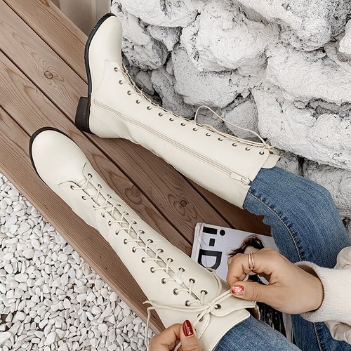 Botas de invierno de mujer de moda zapatos cálidos acogedores hebilla talla 32-54 cordones// - Imagen 7 de 20