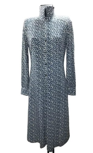 Vestito Donna Vintage Classico Jersey Autunno Inverno Misto Lana Fantasia 70's - Picture 46 of 97