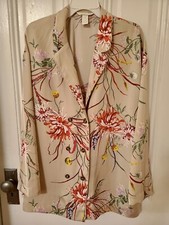 J.Jill Floral Unlined Lightweight Blazer Jacket M/L Boxy Oversize Shape EUC
