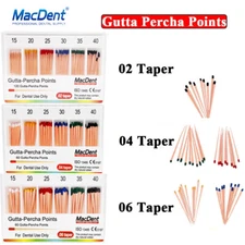 Gutta Percha Points for Dental Root Canal Endodontic Treatment .02/.04/.06 Taper